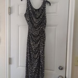 Banana Republic Midi Black White Dress Sz Small NWT